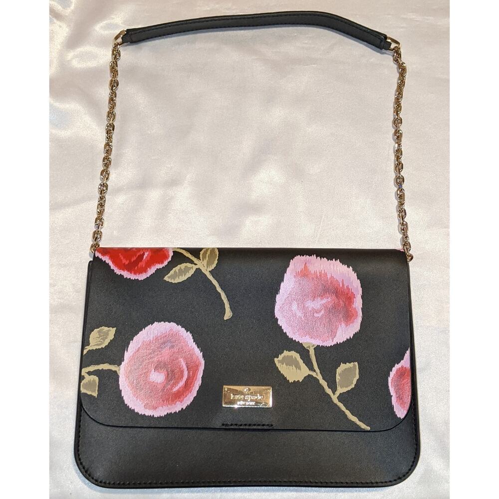 Kate Spade Putnam Drive Hazy Rose Lizz Shoulder Bag Clutch Gold Tone Hardware